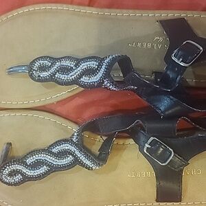 Charles Albert Black and Silver Sandals